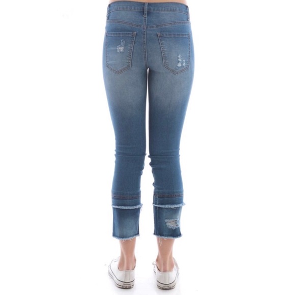 Current Air distressed kick crop denim jeans - Picture 4 of 6